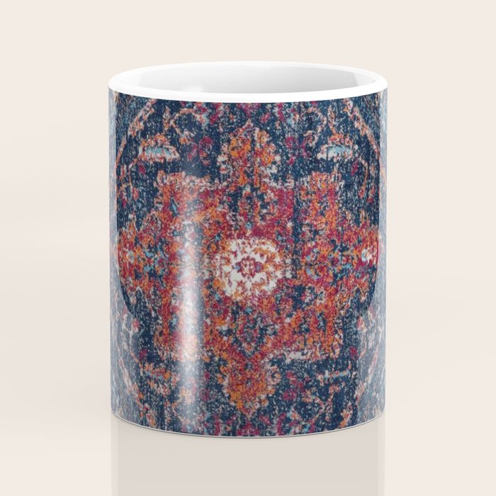 Persian blue and red retro rug Coffee Mug Gallery Image 4
