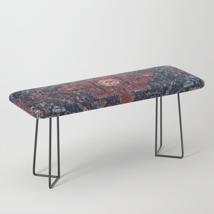 Persian blue and red retro rug Bench Gallery Image 1