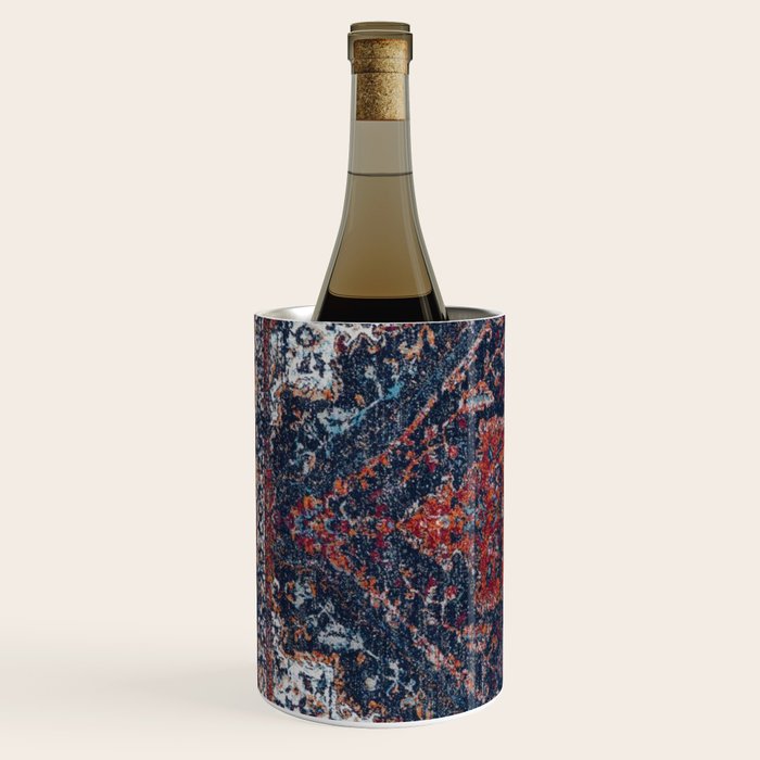 Persian blue and red retro rug Wine Chiller Gallery Image 2