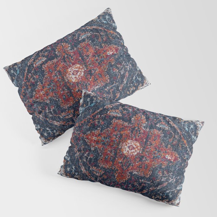 Persian blue and red retro rug Pillow Sham Gallery Image 3