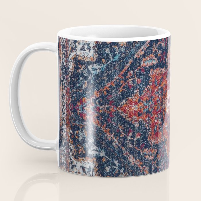 Persian blue and red retro rug Coffee Mug Gallery Image 3