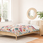 Colorful Tropical Jungle Watercolor Botanical Floral Duvet Cover Gallery Image 2