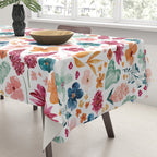 Colorful Tropical Jungle Watercolor Botanical Floral Tablecloth Gallery Image 3