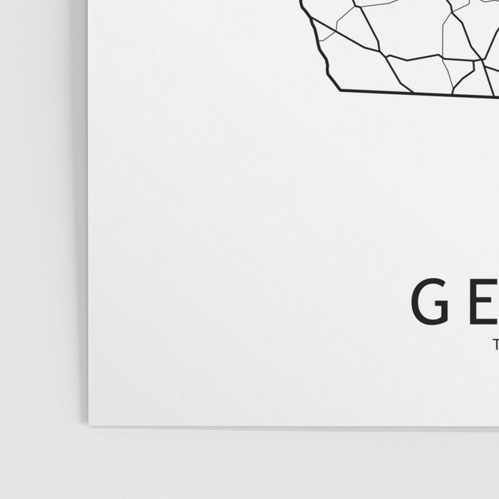 Georgia White Map Poster Gallery Image 3