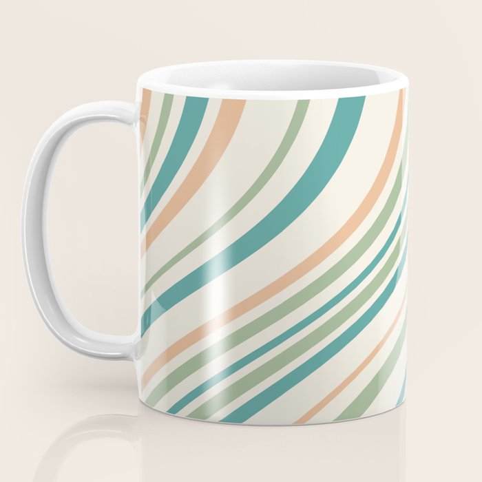 Wavy Stripes XXVI - Natural Boho Coffee Mug Gallery Image 3