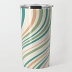 Wavy Stripes XXVI - Natural Boho Travel Mug Gallery Image 1