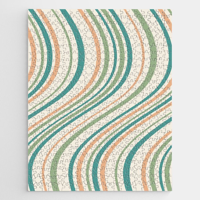 Wavy Stripes XXVI - Natural Boho Jigsaw Puzzle Gallery Image 1