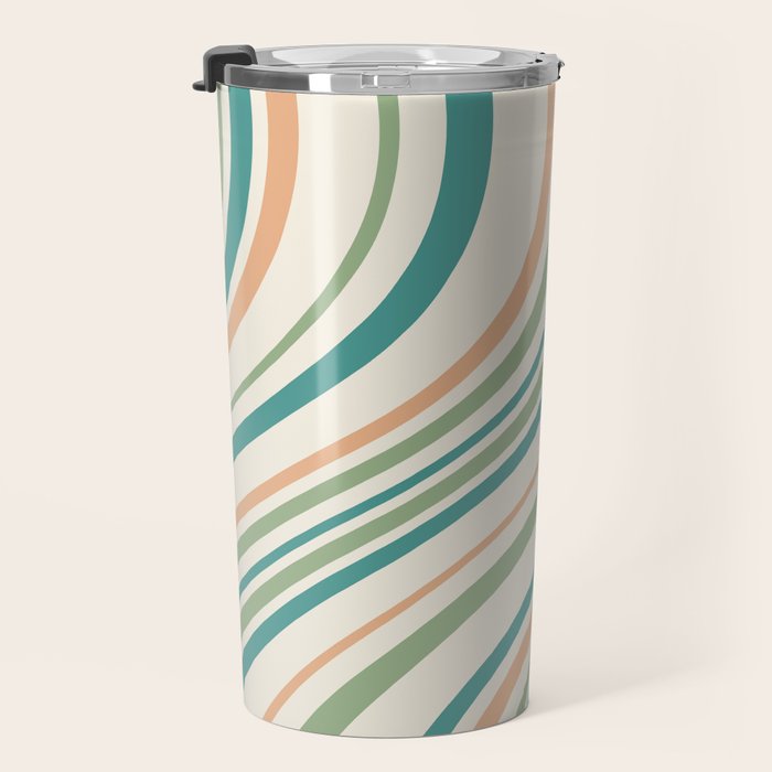 Wavy Stripes XXVI - Natural Boho Travel Mug Gallery Image 3