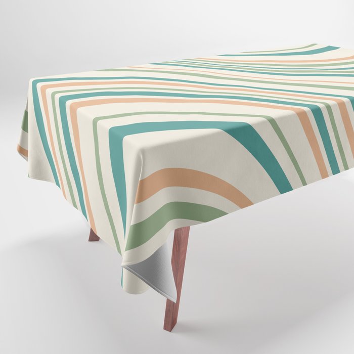 Wavy Stripes XXVI - Natural Boho Tablecloth Gallery Image 1
