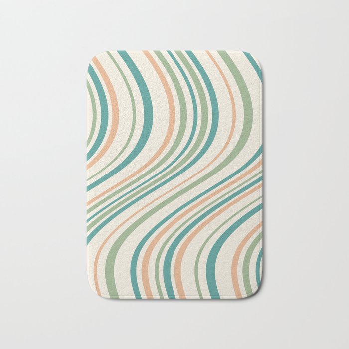 Wavy Stripes XXVI - Natural Boho Bath Mat Gallery Image 1