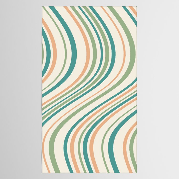 Wavy Stripes XXVI - Natural Boho Tablecloth Gallery Image 2
