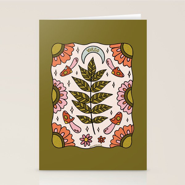 Virgo Leaf Stationery Card Gallery Image 1