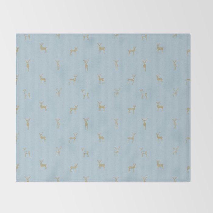 Christmas reindeer animal doodle art pattern Throw Blanket Gallery Image 2