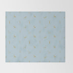Christmas reindeer animal doodle art pattern Throw Blanket Gallery Image 2