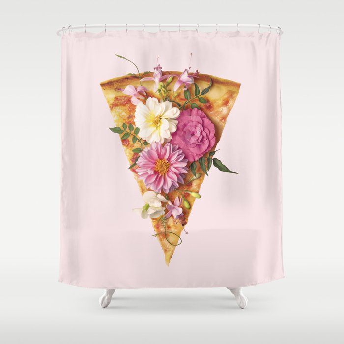 FLORAL PIZZA Shower Curtain Gallery Image 1