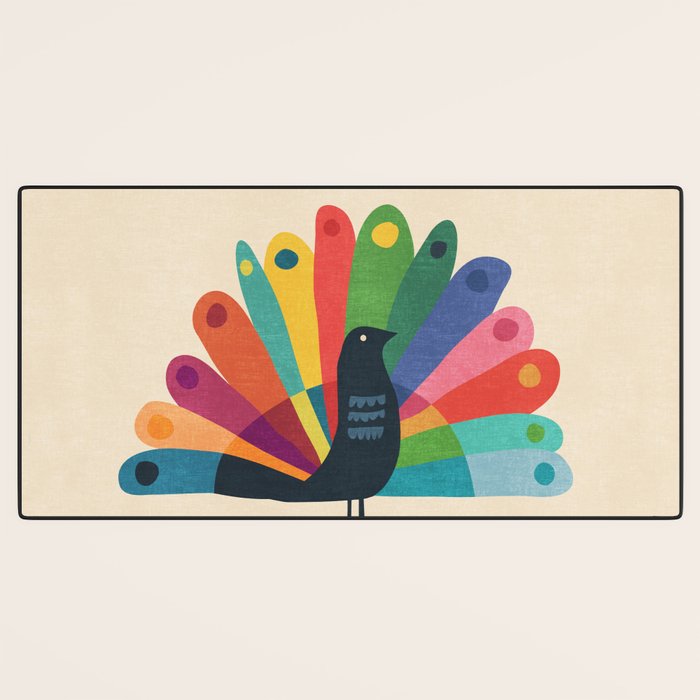 Whimsical Peacok Desk Mat Gallery Image 3