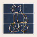 Abstract Line Art Cat 5 Wood Wall Art Gallery Image 1