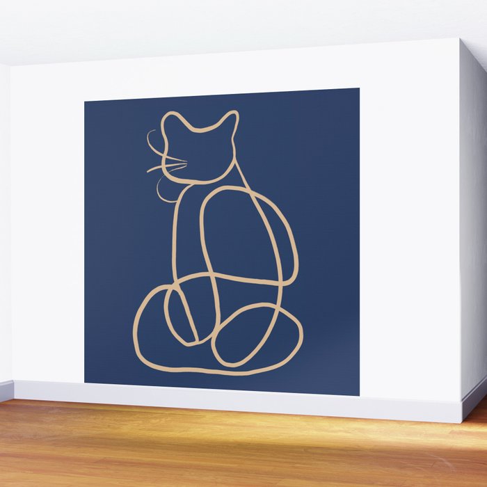 Abstract Line Art Cat 5 Wall Mural Gallery Image 2