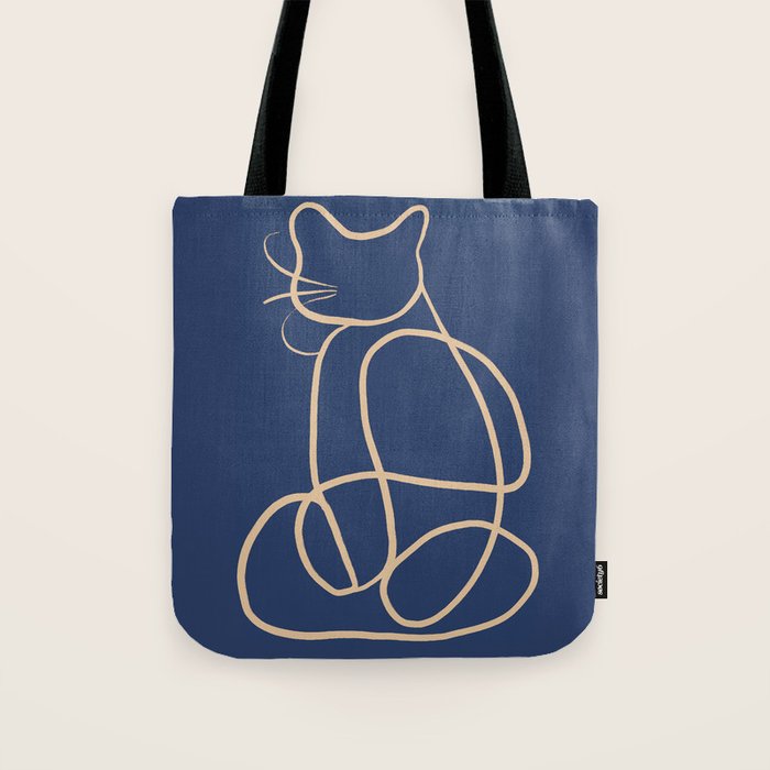 Abstract Line Art Cat 5 Tote Bag Gallery Image 1