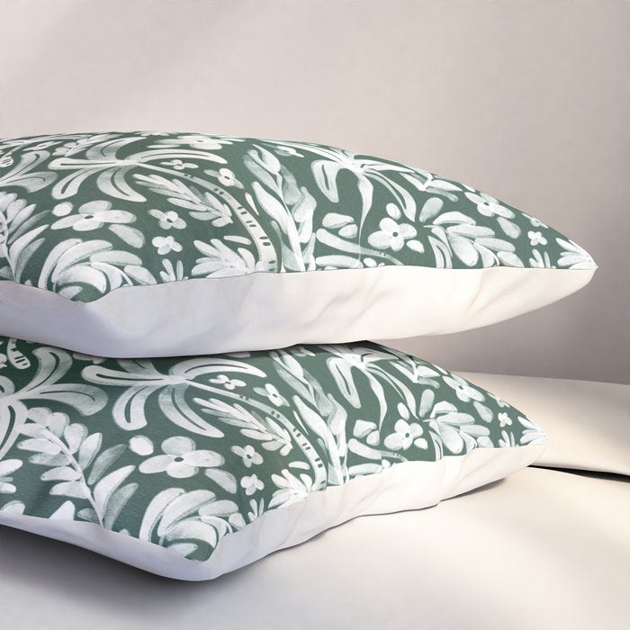 Greenish Tropical Palm Breeze Pillow Sham Gallery Image 3