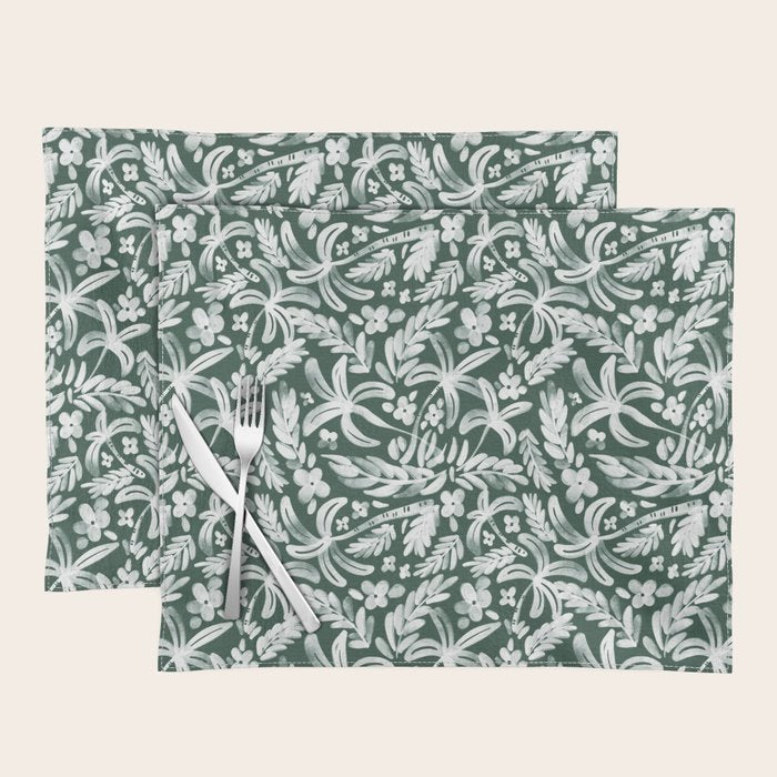 Greenish Tropical Palm Breeze Placemat Gallery Image 1