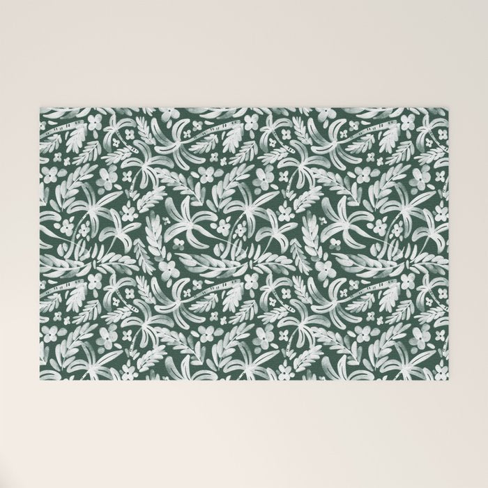 Greenish Tropical Palm Breeze Welcome Mat Gallery Image 1