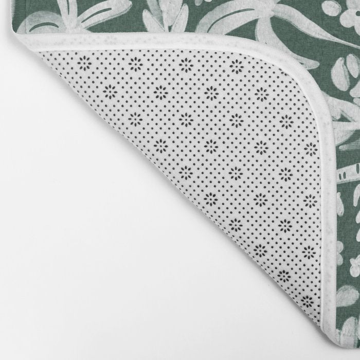Greenish Tropical Palm Breeze Bath Mat Gallery Image 2
