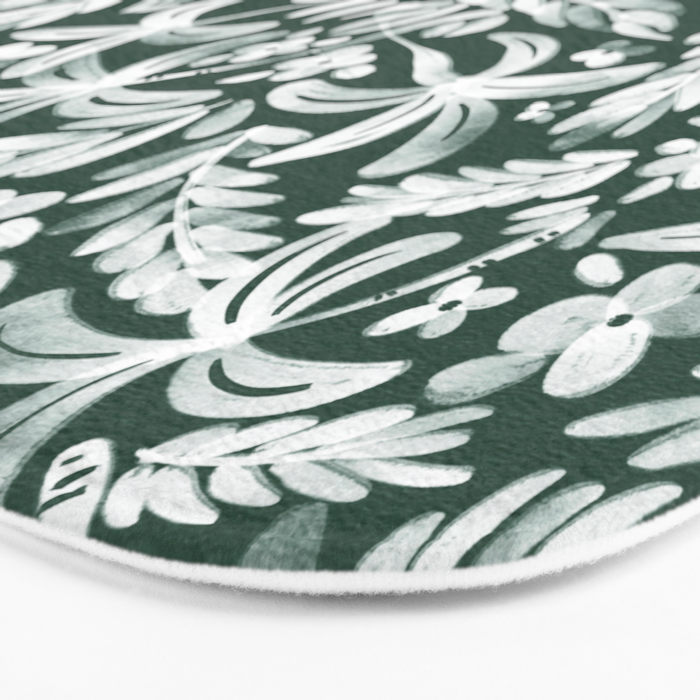 Greenish Tropical Palm Breeze Bath Mat Gallery Image 3