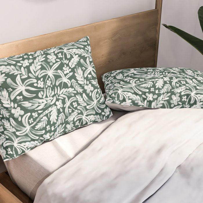 Greenish Tropical Palm Breeze Pillow Sham Gallery Image 2