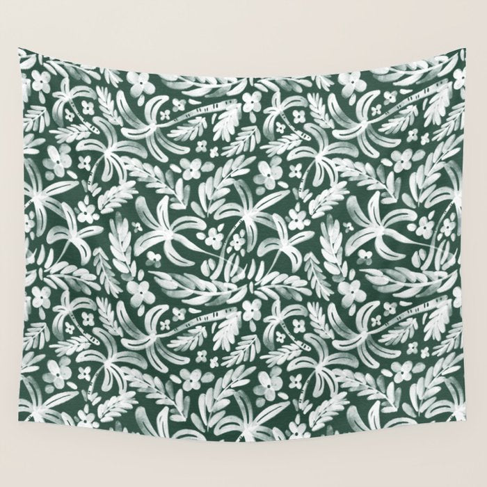 Greenish Tropical Palm Breeze Wall Tapestry Gallery Image 4
