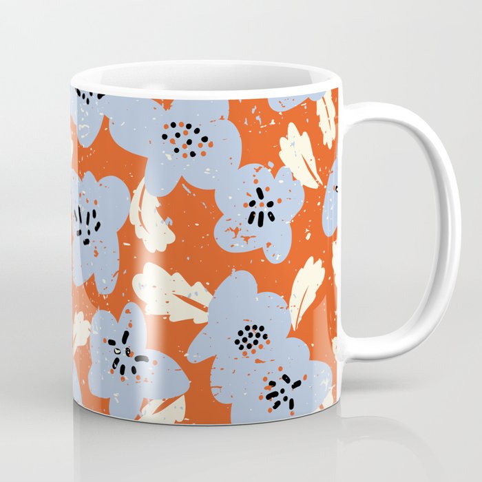 Big flowers in my garden orange - pattern Coffee Mug Gallery Image 1