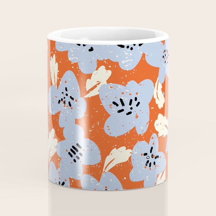 Big flowers in my garden orange - pattern Coffee Mug Gallery Image 4