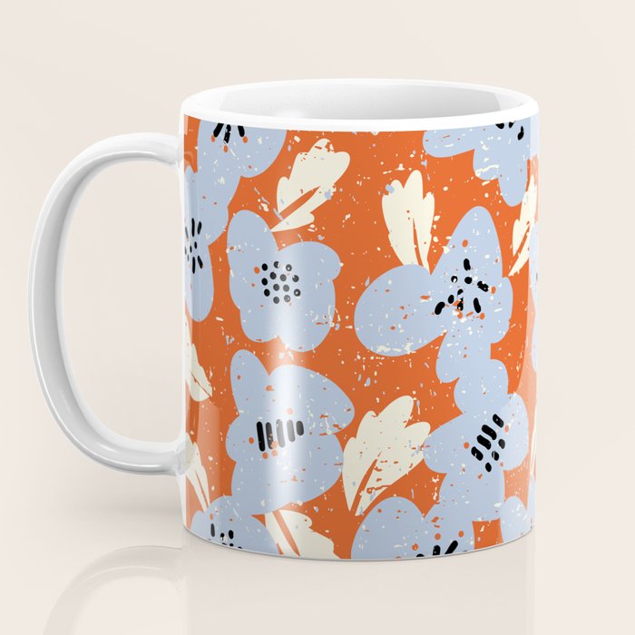 Big flowers in my garden orange - pattern Coffee Mug Gallery Image 3