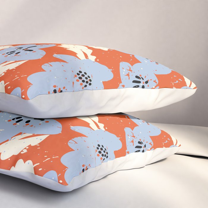 Big flowers in my garden orange - pattern Pillow Sham Gallery Image 3