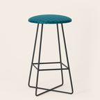Gingham Check Pattern in Blue Teal Stool Gallery Image 1