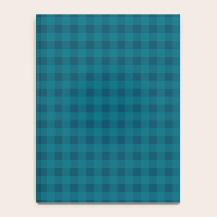 Gingham Check Pattern in Blue Teal Notebook Gallery Image 4