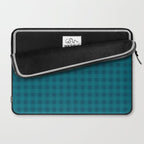 Gingham Check Pattern in Blue Teal Laptop Sleeve Gallery Image 2