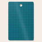 Gingham Check Pattern in Blue Teal Cutting Board Gallery Image 1