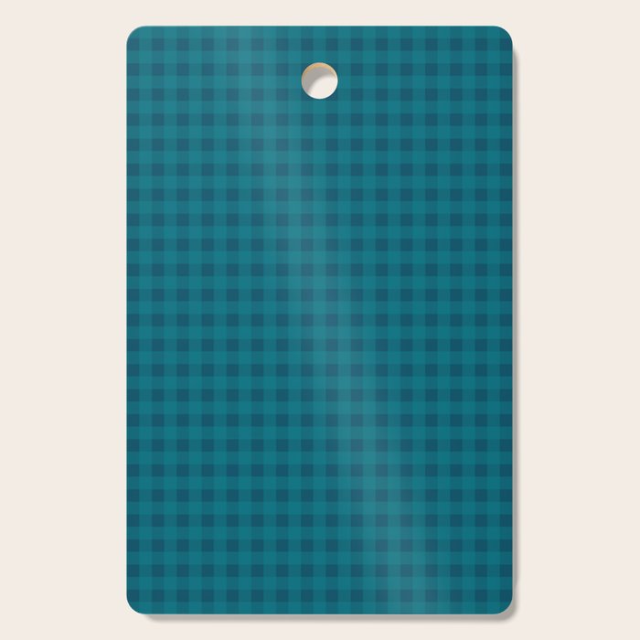 Gingham Check Pattern in Blue Teal Cutting Board Gallery Image 1