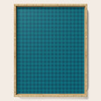 Gingham Check Pattern in Blue Teal Serving Tray Gallery Image 1