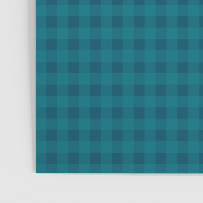 Gingham Check Pattern in Blue Teal Poster Gallery Image 3