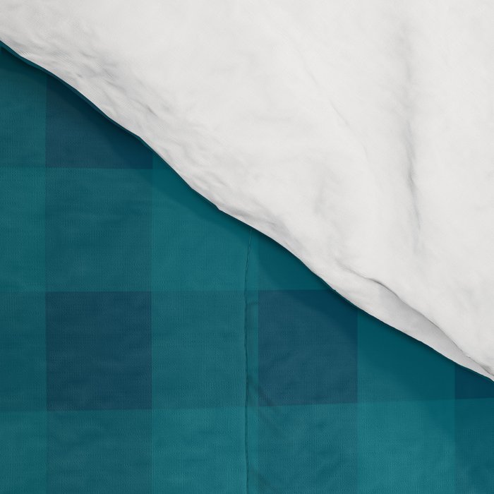 Gingham Check Pattern in Blue Teal Comforter Gallery Image 4