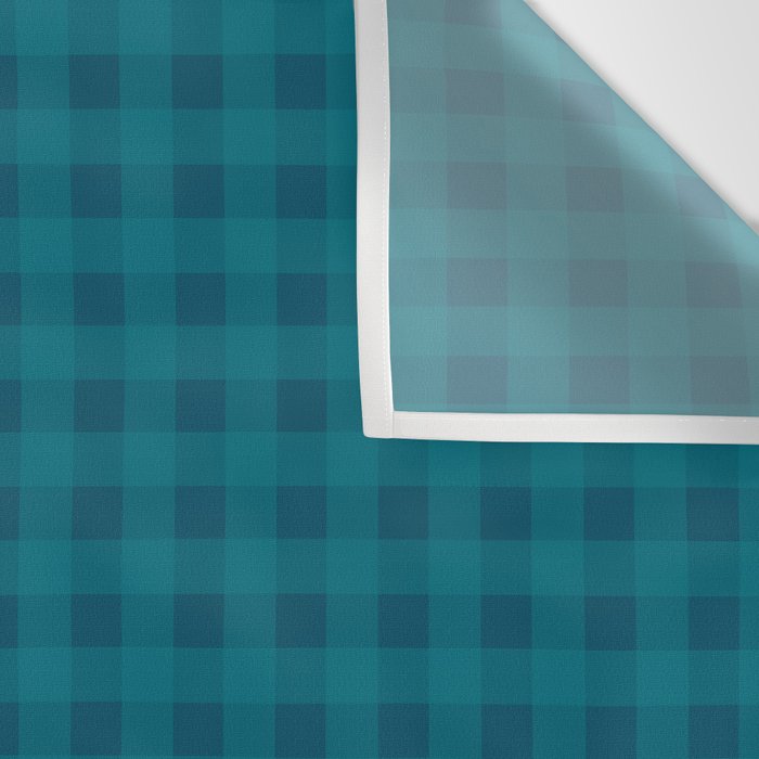 Gingham Check Pattern in Blue Teal Wall Tapestry Gallery Image 3
