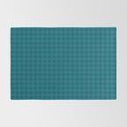 Gingham Check Pattern in Blue Teal Rug Gallery Image 2