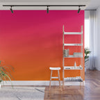 Bright Pink and Orange Ombre Wall Mural Gallery Image 1