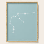 Aquarius Zodiac Star Constellation Line Art Pastel Teal Serving Tray Gallery Image 1