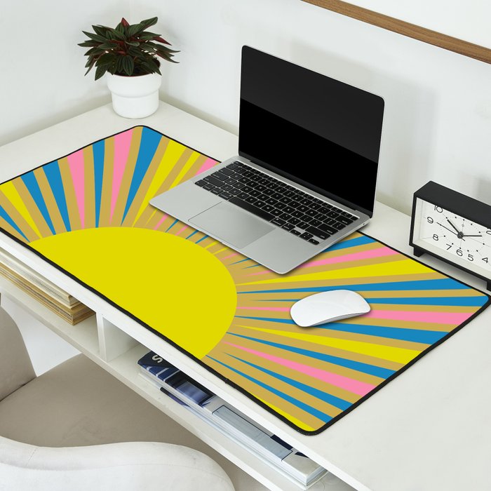 Summer Sun Cheerful Retro Desk Mat Gallery Image 2
