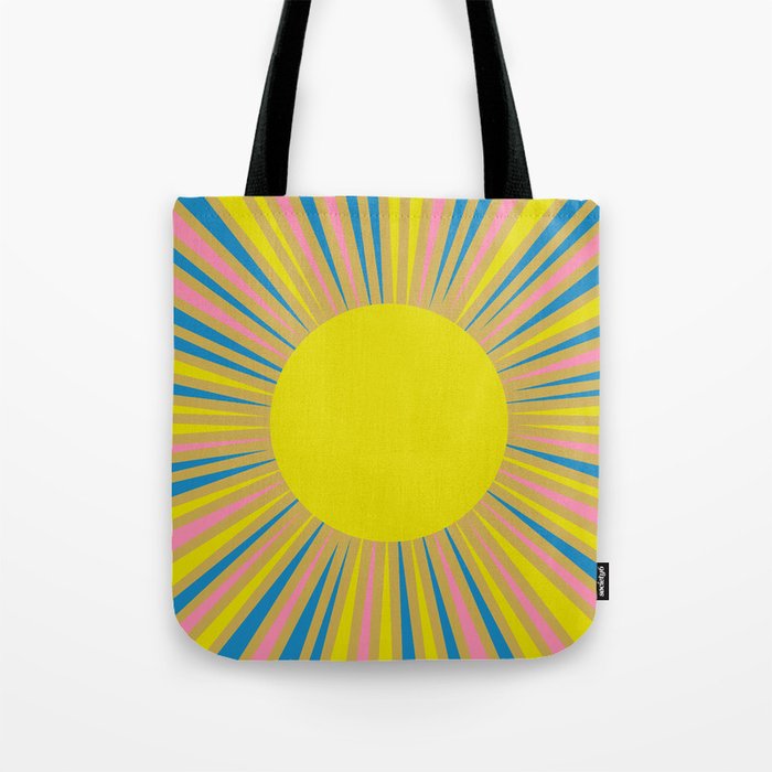 Summer Sun Cheerful Retro Tote Bag Gallery Image 1