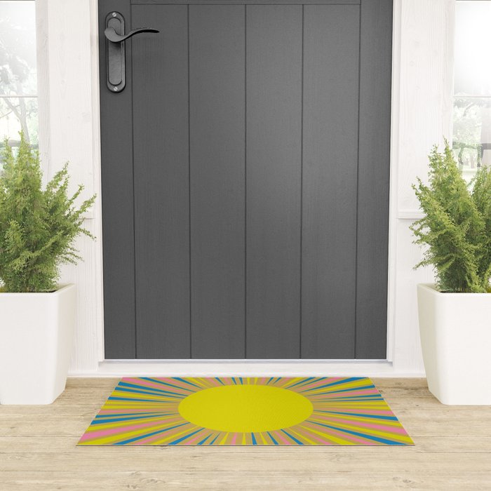 Summer Sun Cheerful Retro Welcome Mat Gallery Image 3