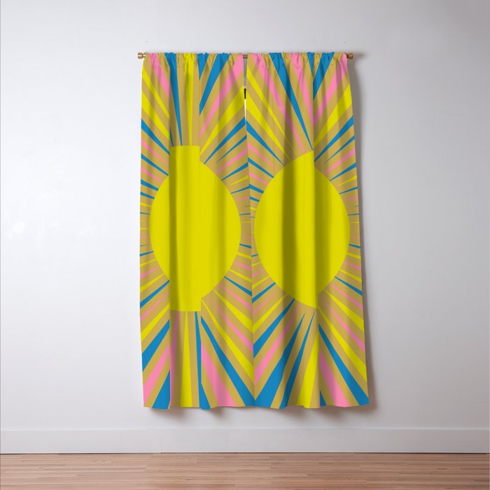 Summer Sun Cheerful Retro Window Curtain Gallery Image 3